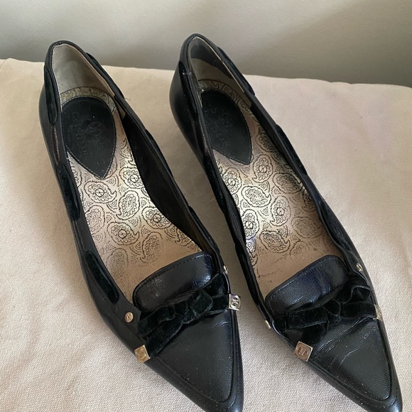 Cole Haan Black Patent Leather Kitten Heel Pumps - Picture 6 of 8